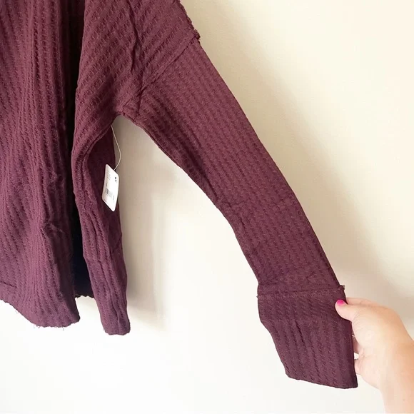 Free People Juicy Long Sleeve Waffle Knit Thermal Top Date Night S NWT - Picture 7 of 10